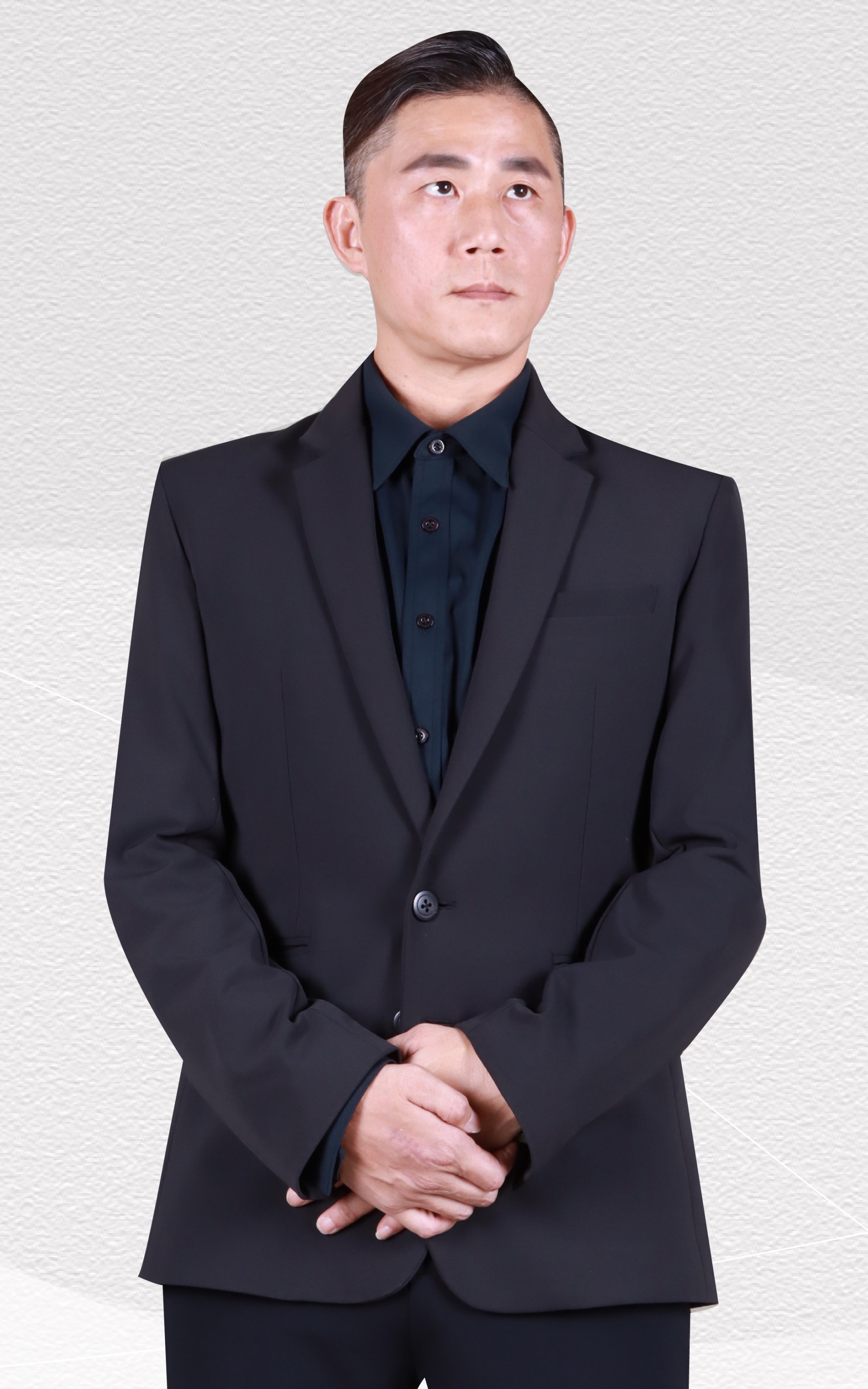 紳士雙衩彈性針織西裝外套